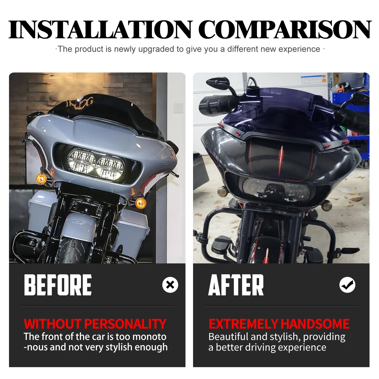 Motocykl 13 "deflektor szyby przedniej owiewka tapicerka dla Harley Touring Road Glide Ultra Limited CVO FLTRXS FLTRU 2015-24 — zdjęcie 3
