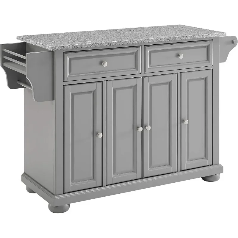 

Kitchen Island with Solid Grey Granite Top, Vintage kitchen furniture