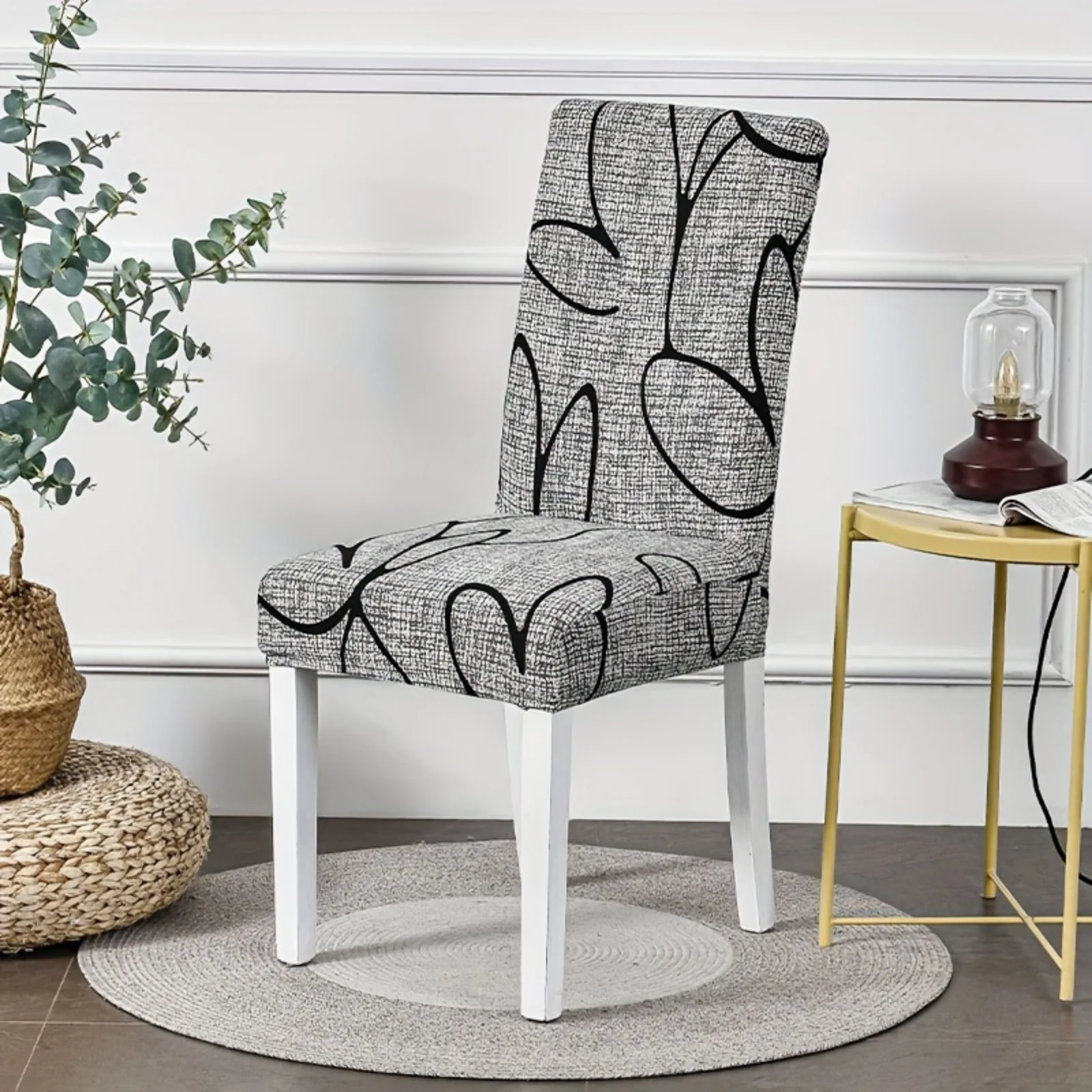 4/6/10 pcs Romantic & Comfort Style Dining Chair Covers Home Protection Festive Decoration Soft Comfortable Fabric Elegant