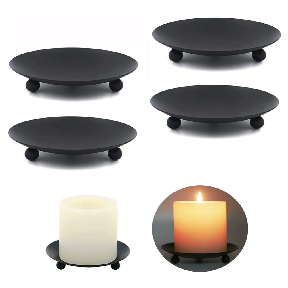 Rustless Iron Candle Holder Pedestal For Pillar Jar Tea Light Votive Ball Candles For Long-Term Indoor Home Office