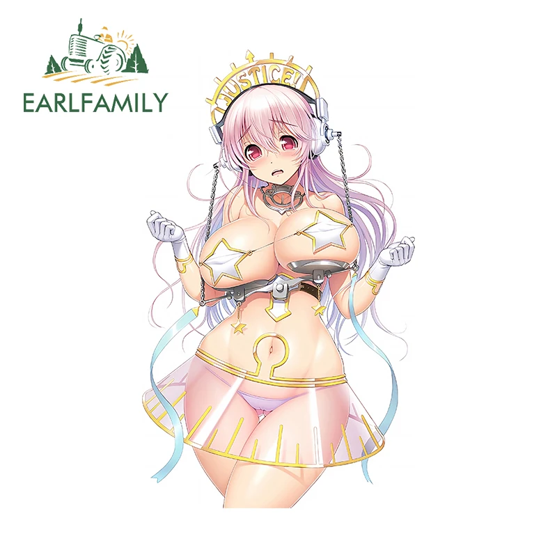 

EARLFAMILY 13 см X 7,7 см для привлекательного аниме Thicc девушка SUPERSONICO Waifu справедливость автомобильные наклейки стильные виниловые наклейки устойчивые к царапинам