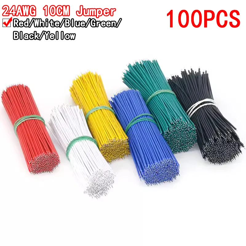 100PCS Tin-Plated Breadboard PCB Solder Cable 24AWG 10CM Fly Jumper Wire Cable Tin Conductor Wires 1007-24AWG Connector Wire