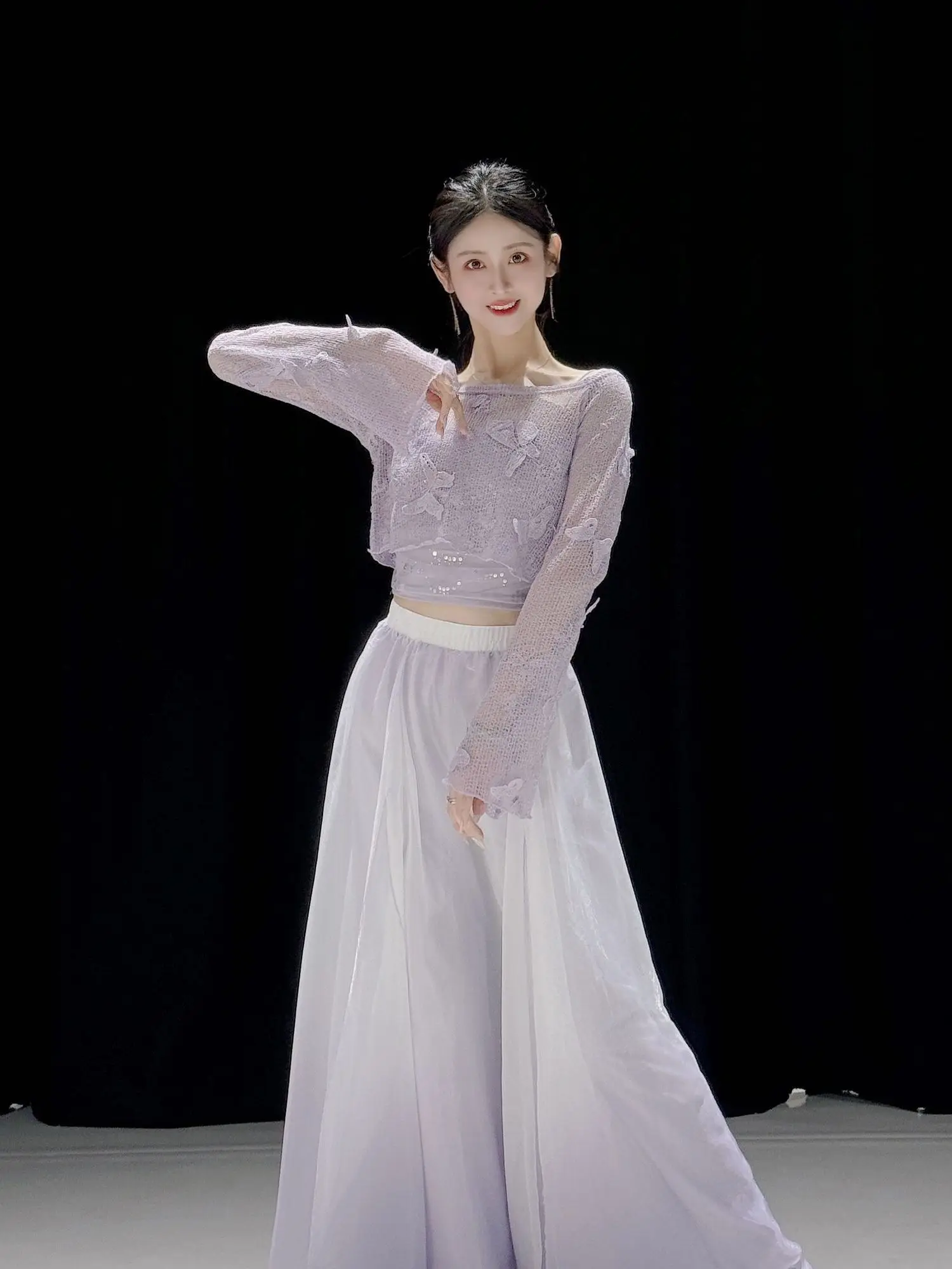 new-classical-dance-gown-practice-suit-national-dance-women's-cover-up-flared-sleeve-traditional-costume-profession