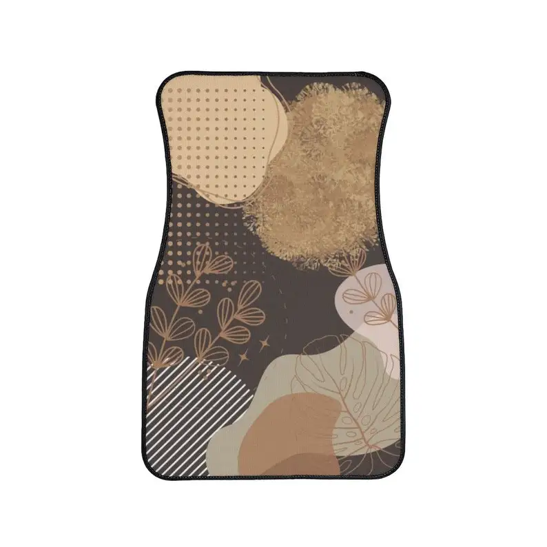

Brown Boho Car Floor Mats, Aesthetic Abstract Art Car Floor Mats, Modern Art Car Accessories,Cute Car Decor,Gift for driver