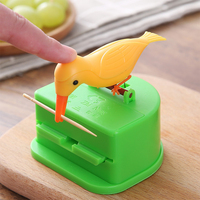 Automatic Toothpick Dispenser Holder Pop up Design Press Button Release Bird Shaped Anti Slip Bottom Suitable Home Office