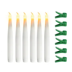 Clip-on Electric Candle Stick Light,Warm White Tea Lights, Wedding Party Atmosphere Lamp, DIY Christmas Tree Lighting Decors, 6x