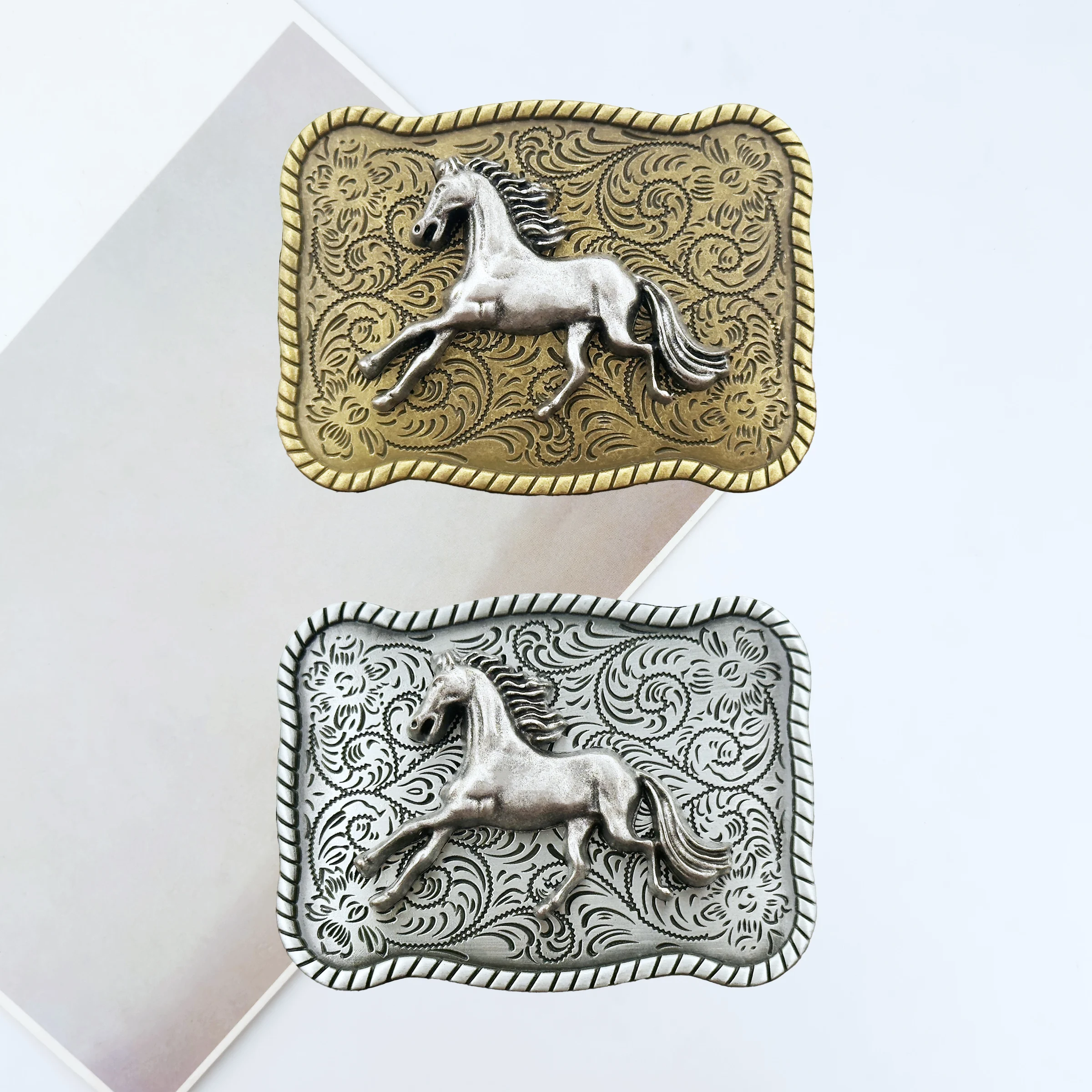 1PC Western Ethnic Style Fashion Versatile Fun Patterned Horse Leather Belt Buckle