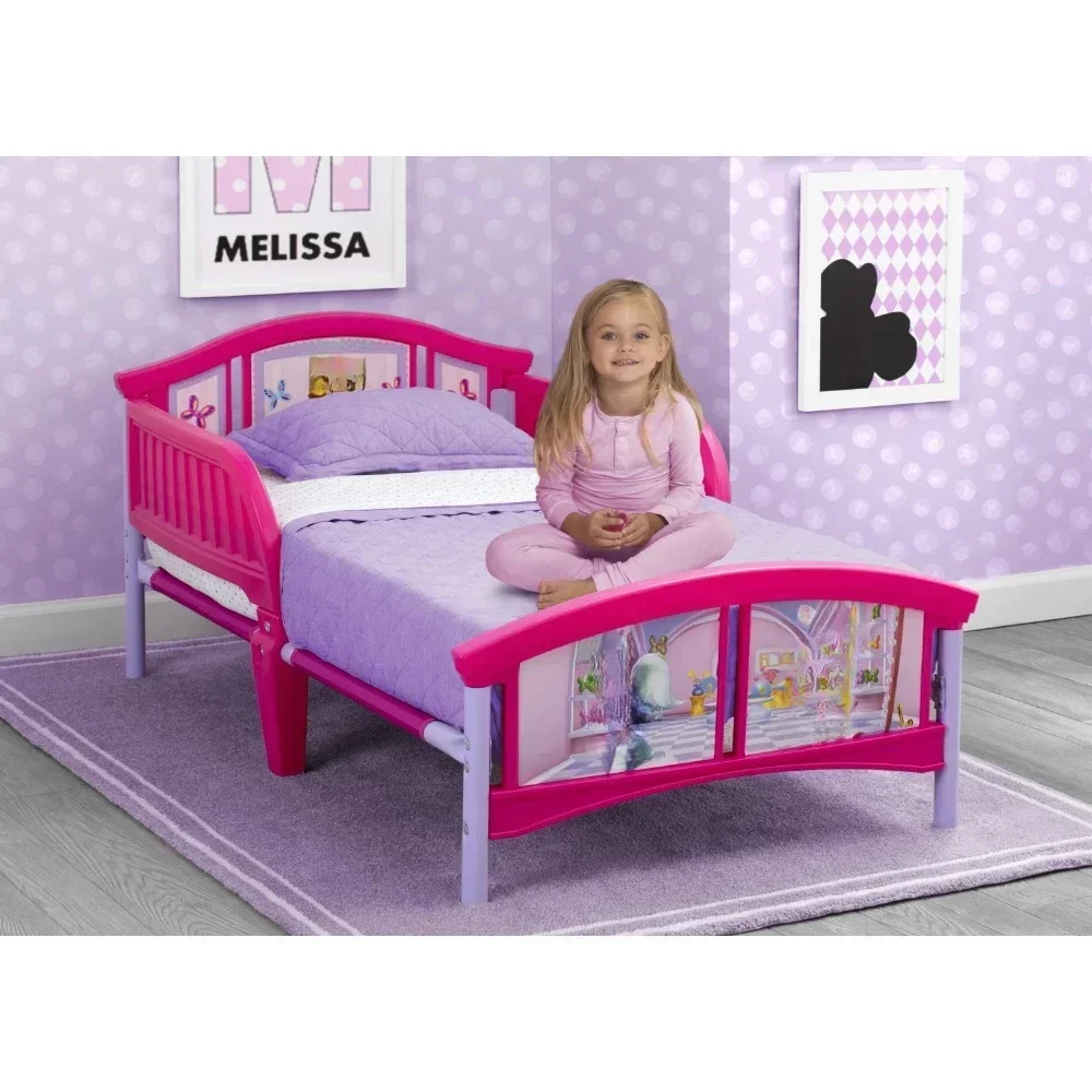 Letto per bambini in plastica con struttura del letto per bambini, rosa, miglior regalo per bambini