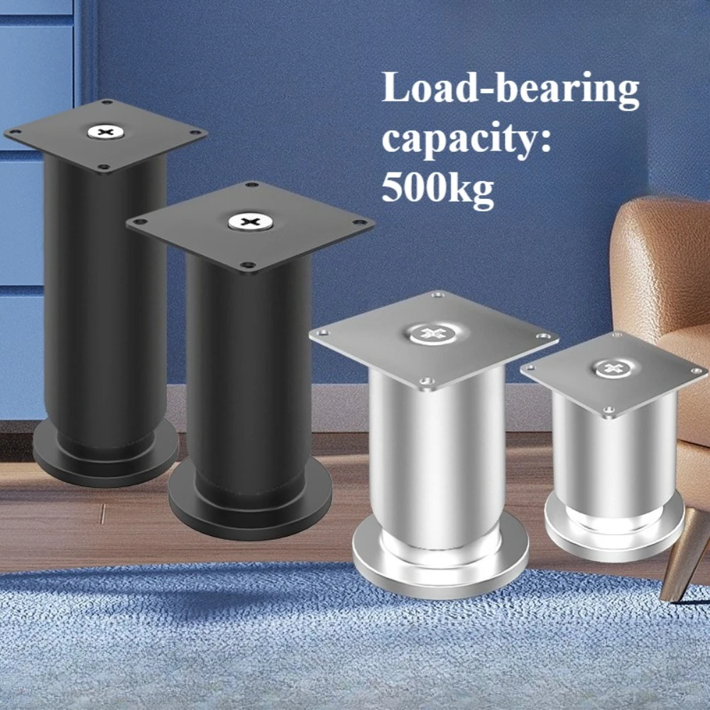 

2Pcs 304 Stainless Steel Adjustable Furniture Support Feet Heavy-Duty Metal Furniture Legs for Bed Frames Sofas Cabinets Tables