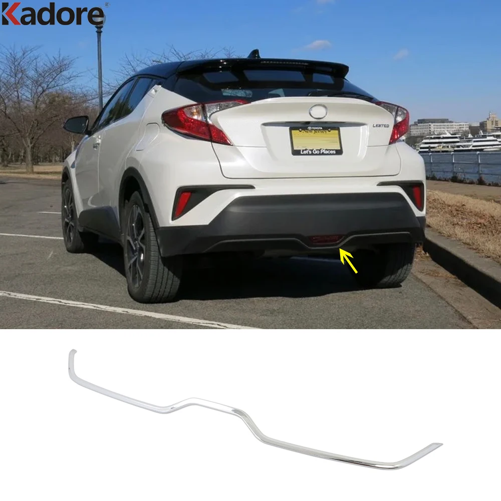 

For Toyota CHR C-HR 2016 2017 2018 2019 Carbon Fiber Rear Bottom Bumper Cover Trim Tailgate Boot Lid Strip Car Accessories