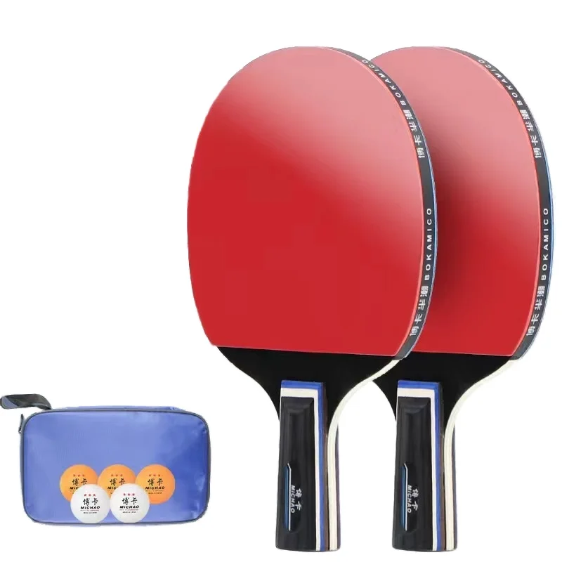 Wholesale Of 2 Authentic Table Tennis Rackets High Elasticity For Novice Children And Elementary School Students 5 Balls