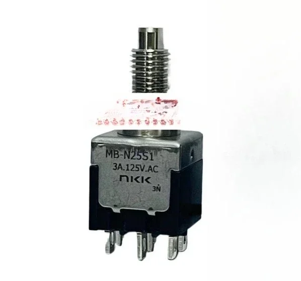 

MB-N25S1S Японский кнопочный переключатель DPDT 6-контактный 2-ступенчатый самовозвращающийся MBN25SS4W01 3A125V