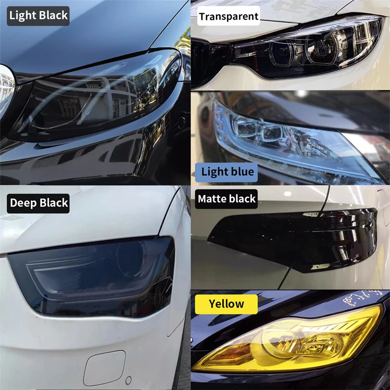 30CMx1/2/3Meter Car Headlight & Taillight & Fog Light Lamp wrap Film Smoke Black TPH PU PPF Protective Film For Car Styling