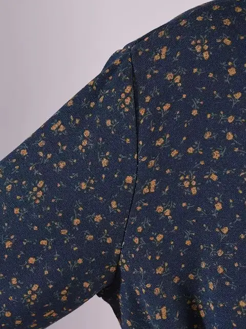 عارضة فضفاضة الأزهار طباعة المرأة الدكتور مع حزام التخسيس Fce اصطف الخريف الشتاء Faion التسمية إزالة تعادل الخصر الدكتور