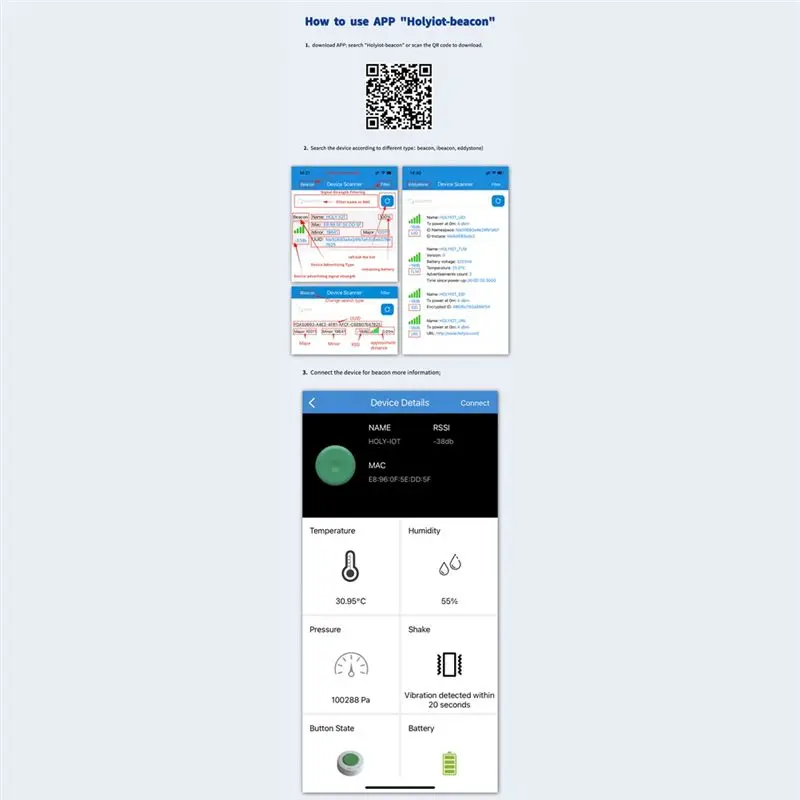 ABCA-1 Piece NRF52810 Low Power Consumption Module ABS Beacon Indoor Positioning White 31.5 X 31.5 X 10M
