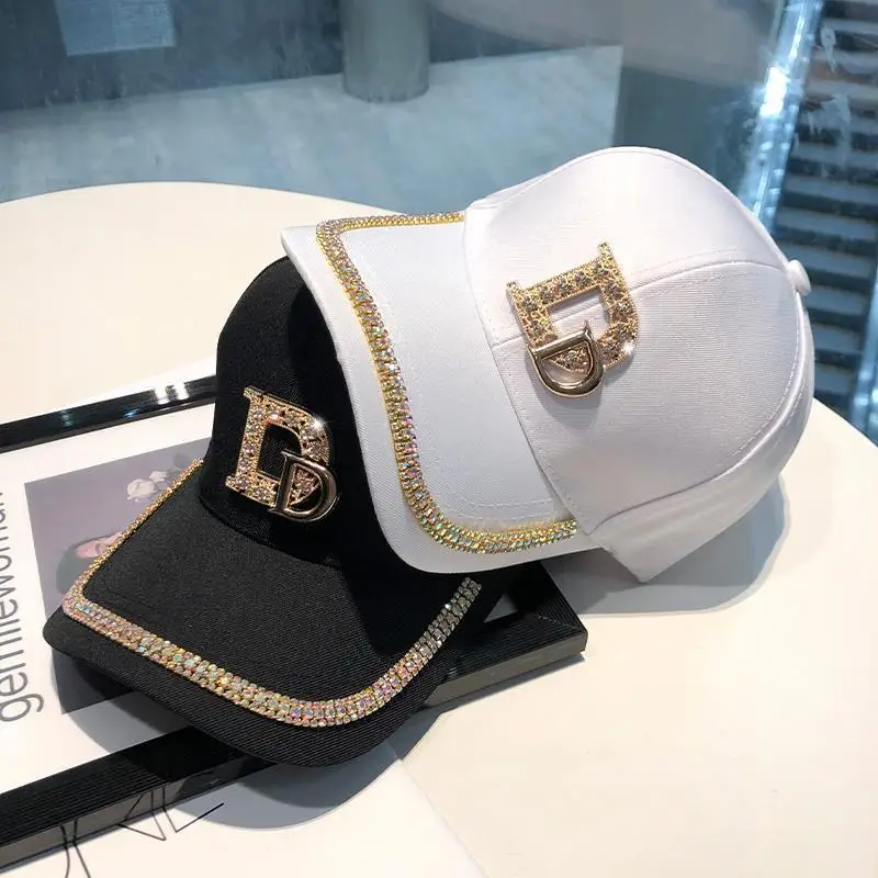 Luxurious Design Brand Diamond D Letter Baseball Caps For Women Men Summer Outdoor Sun Protection Hat Autumn Casual Ladies Cap