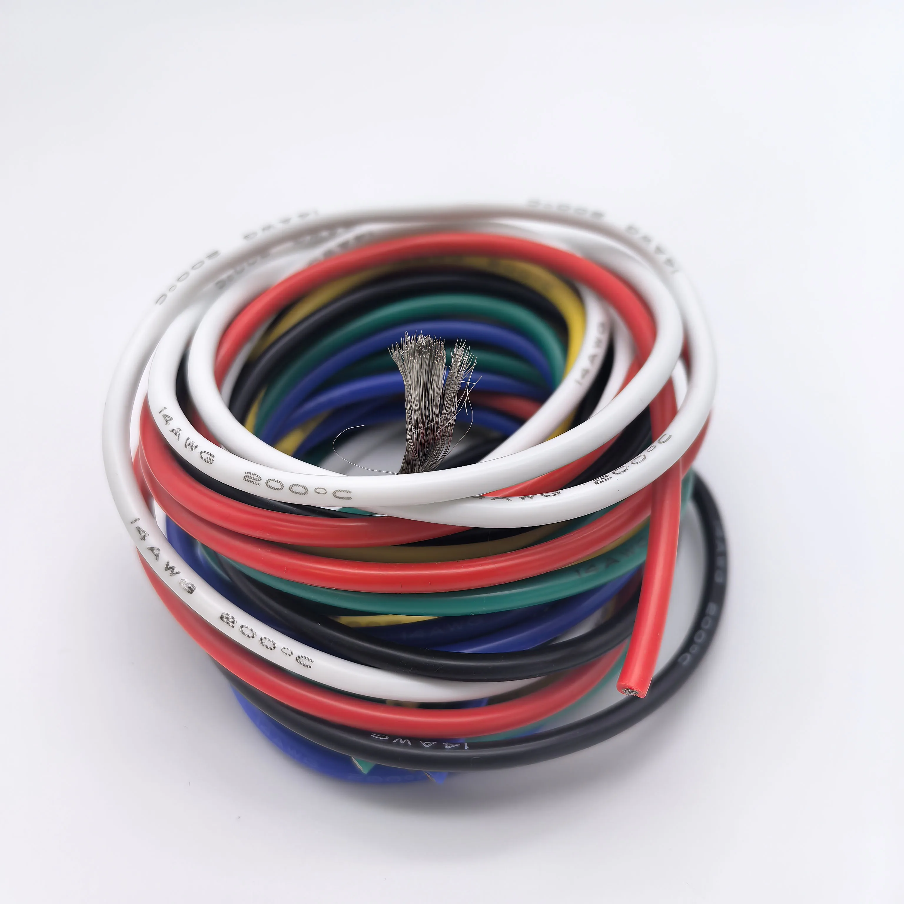 Kit de cables de conexión de cobre estañado trenzado, 6 colores, calibre 16-18-20-22-24-26-28-30, rojo, negro, amarillo, azul, verde y blanco