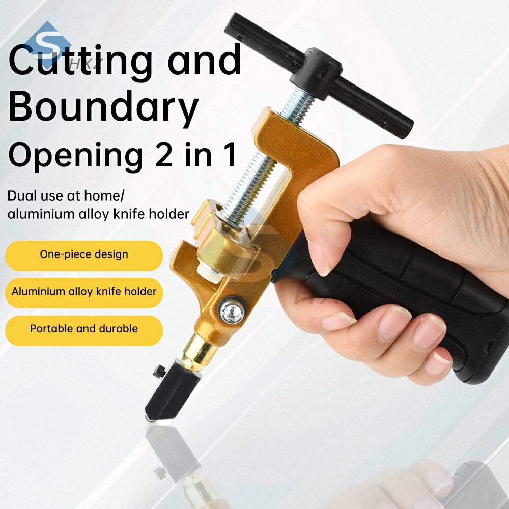 

2 in 1 Glass Ceramic Tile Cutter Handheld Glass Cutting Tool Boundary Opener for Glass Cutting/Tile/Mirror/Vitrified Tile/Window