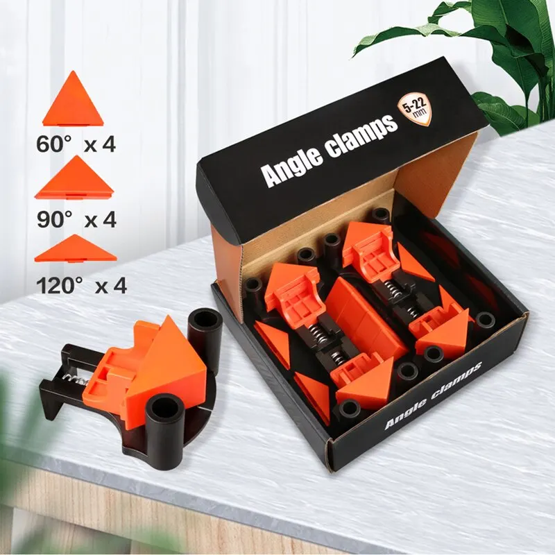 Woodworking Clamp Set 60/90/120 Degree Right Angle Clamp Corner Wood Hand Tools 12PCS 90 Degree Right Angle Clamp Fixing Clips