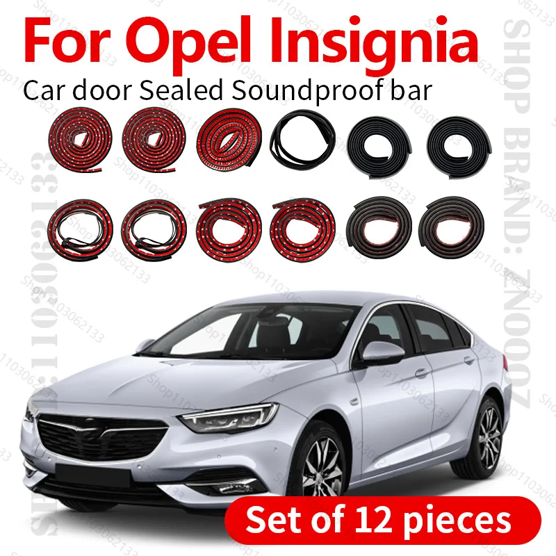 

For 2008-2022 Opel lnsignia Car Door Seal Strip Rubber Double Layer Sealing Protector Soundproof Dustproof Seal Strip 12PCS Set