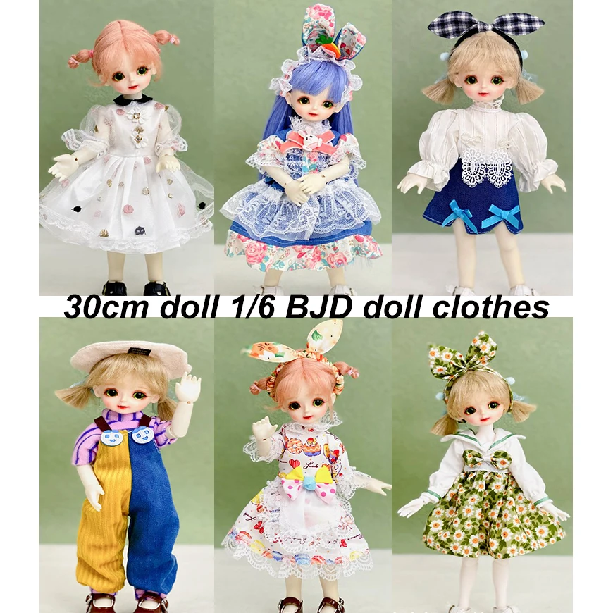 30cm Doll Replacement Clothes 1/6 BJD Doll Clothes Cute Fashion Dress Uniform Set Kids Girls Toy Gift Doll Accessories