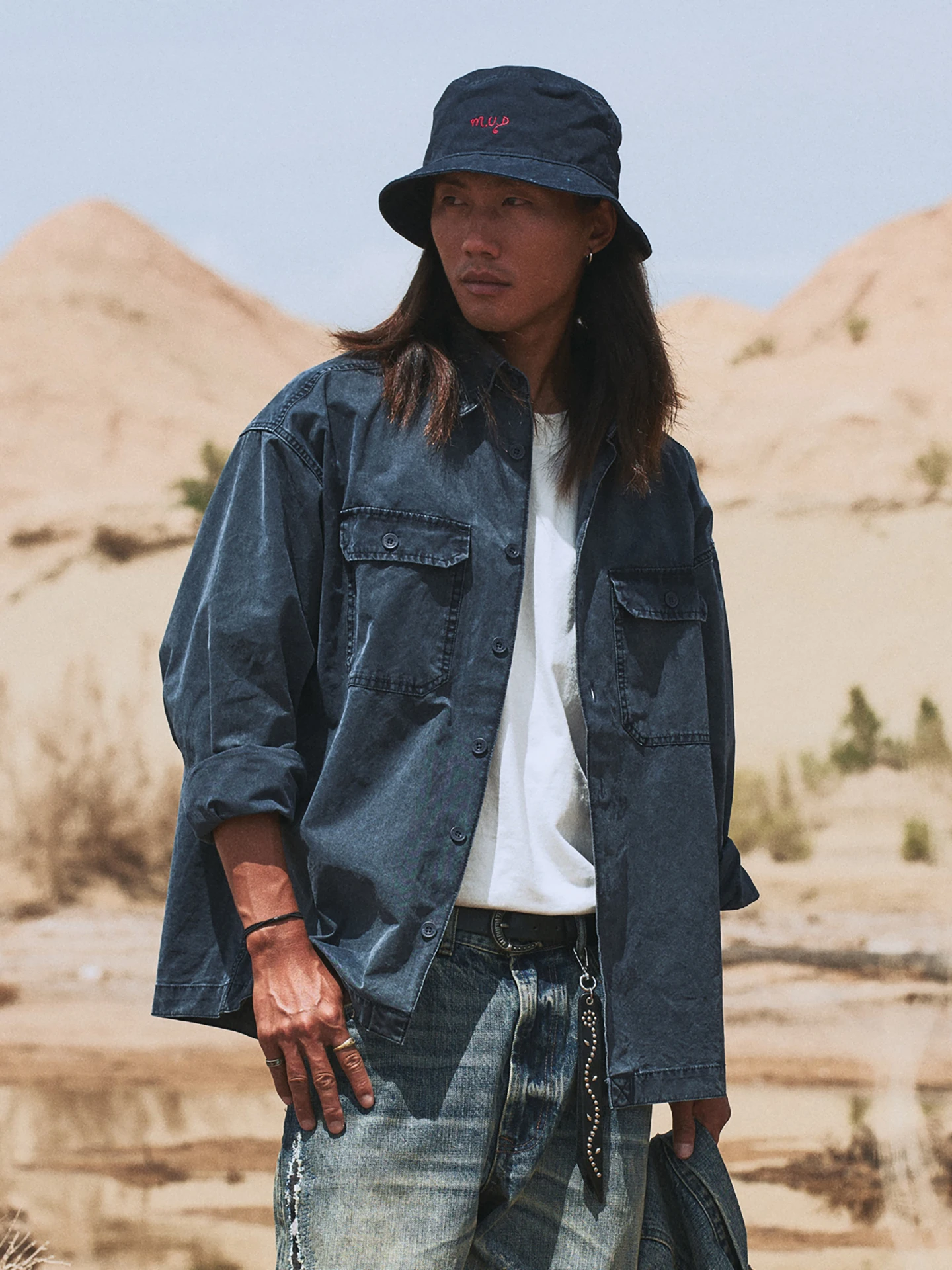 

Мужская свободная повседневная рубашка с длинным рукавом из чистого хлопка в японском ретро-стиле, осенняя коллекция 2025 года