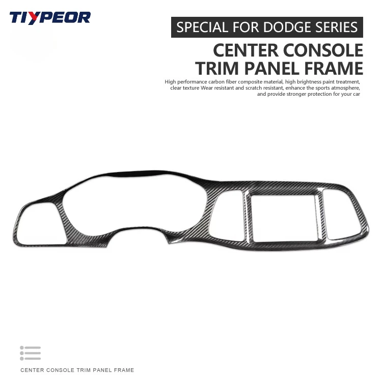 Tiypeor Carbon Fiber Instrument Panel Cover For 2015-2023 Dodge Challenger Custom Interior Accessories  Decorative Protective