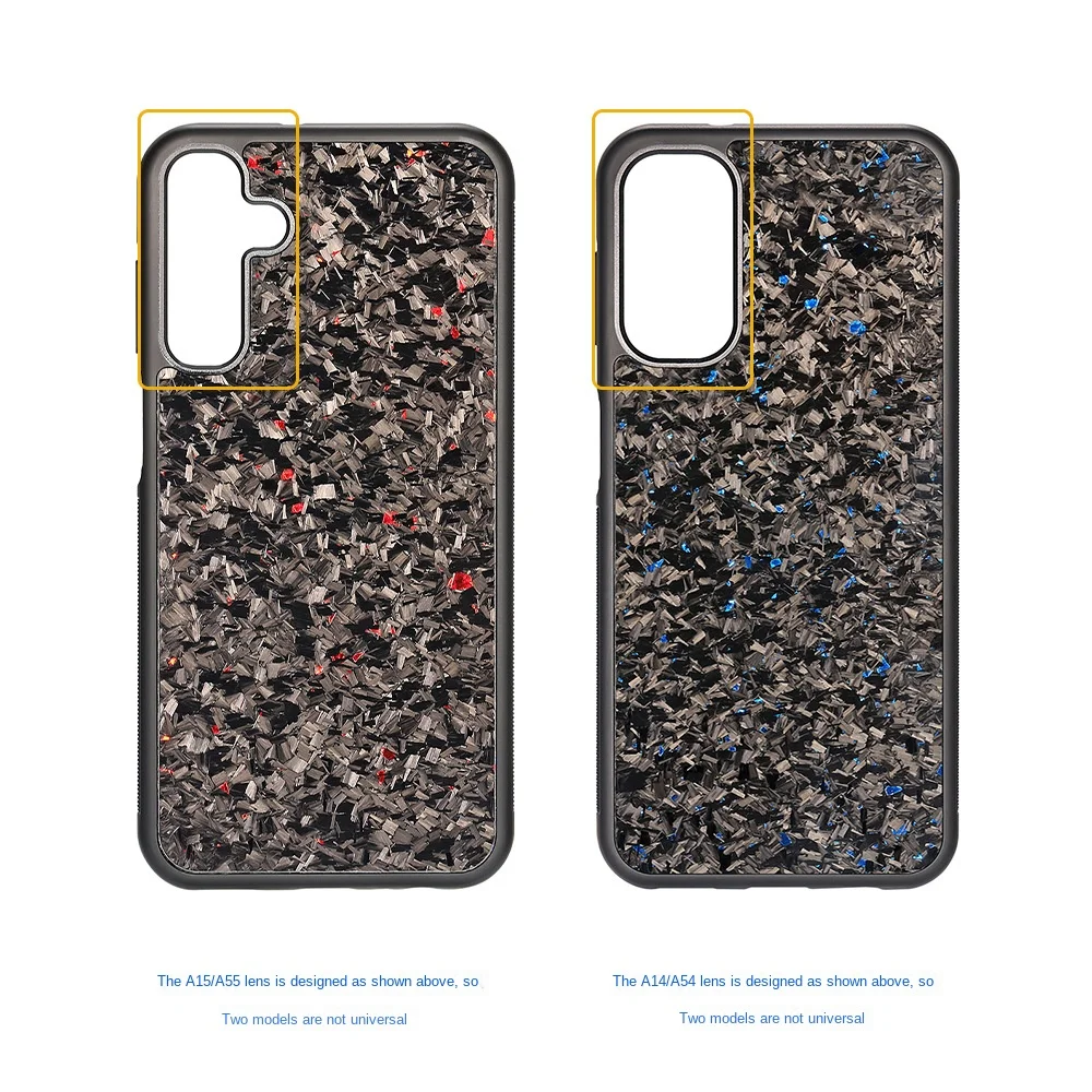 Custodia antiscivolo Cover in vera fibra di carbonio forgiata per Samsung Galaxy A55 A54 5G Custodia morbida in TPU per Samsung Galaxy A14 A15 4G 5G