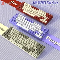 AJAZZ AK680 65% Teclado mecánico para juegos por cable Mini teclado de intercambio en caliente Junta de teclas personalizada para Pc portátil