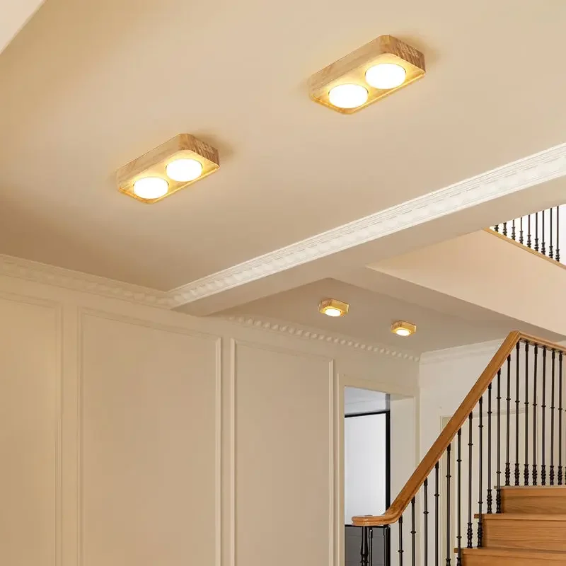 Minimalist Fine Raw Wood Ceiling Lights Lamp For Bedroom Living Room Aisle Corridor Cloakroom Led Indoor Lighting Decor 220V