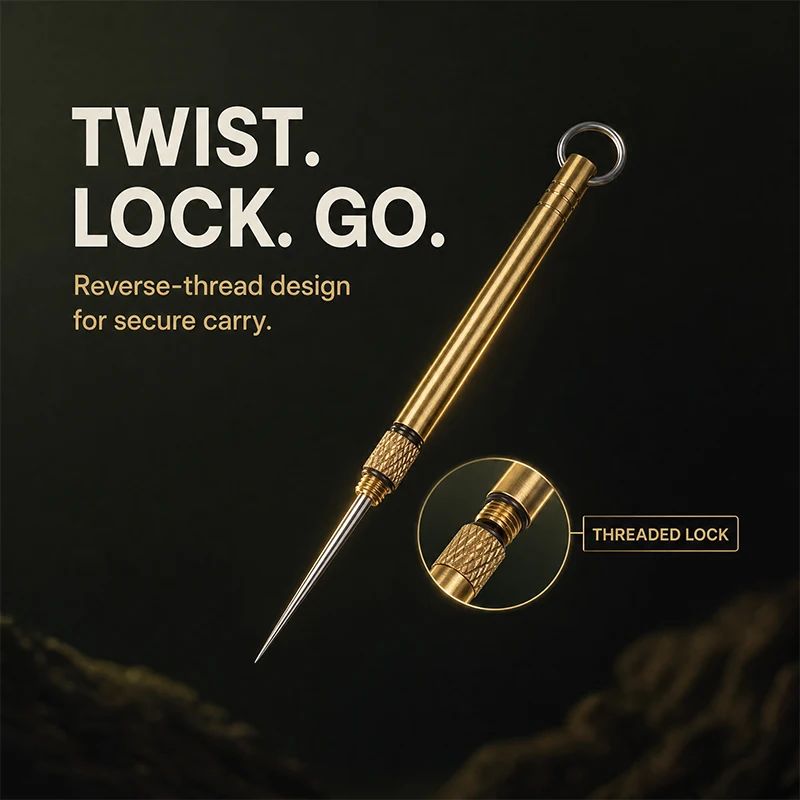 5pcs Portable Toothpick Titanium Brass Pocket Toothpicks Keychain Brass with Metal Toothpick Holder Fruit Fork Toothpick Tube