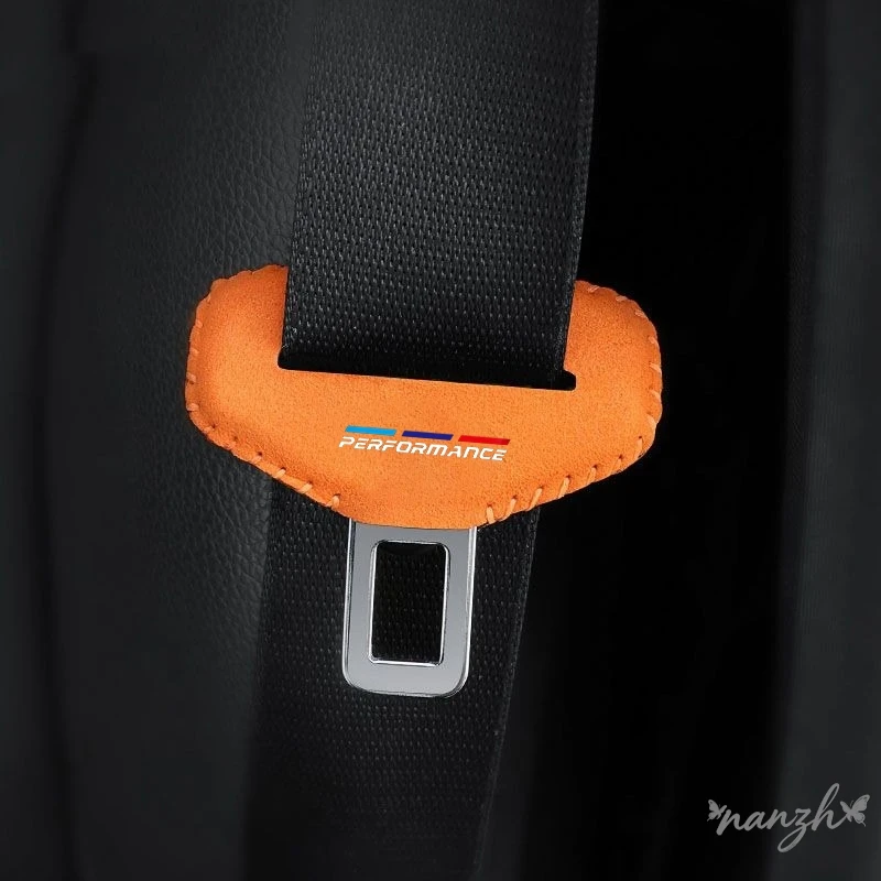 2pcs Car Seat Belt Plug Buckle Clip Protector Anti-Scratch Covee For BMW M Emblem E46 E36 E34 F10 E90 F30 E60 F30 E53 E30 E9 E87 view 2