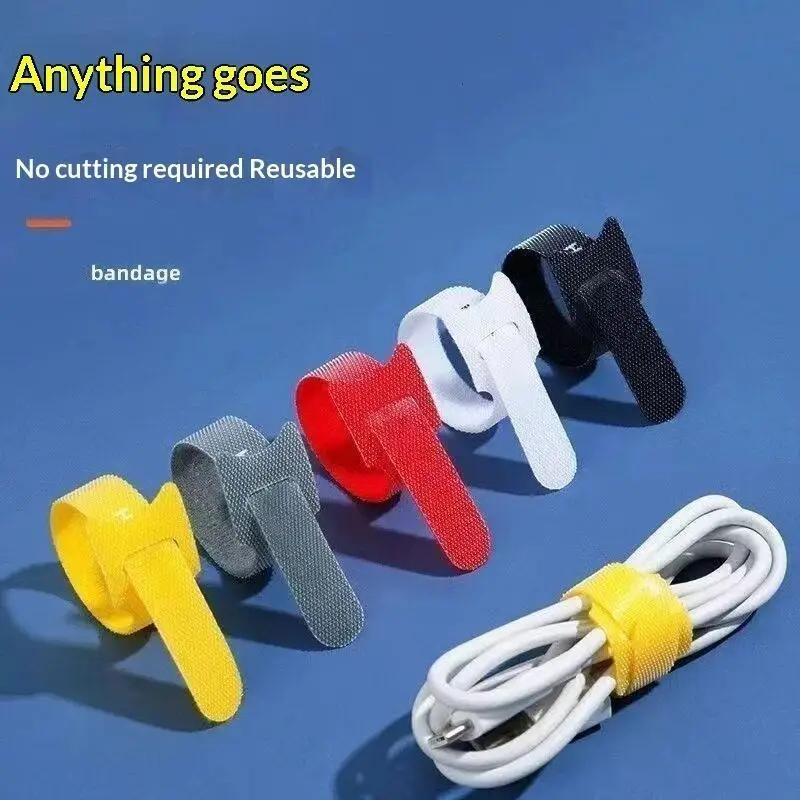 10 Or 30Pcs Reusable Hook And Loop Fastening Straps Multi Purpose Wire Organizers For Computer TV And Electronic Devices