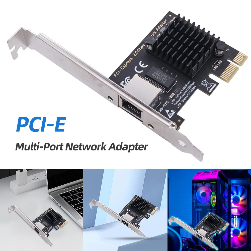 Placa ethernet gigabit pci express de 1/2/4 portas rj45 nic 2.5gb placa de rede pcie adaptador ethernet pci express chip rtl8125bg para pc