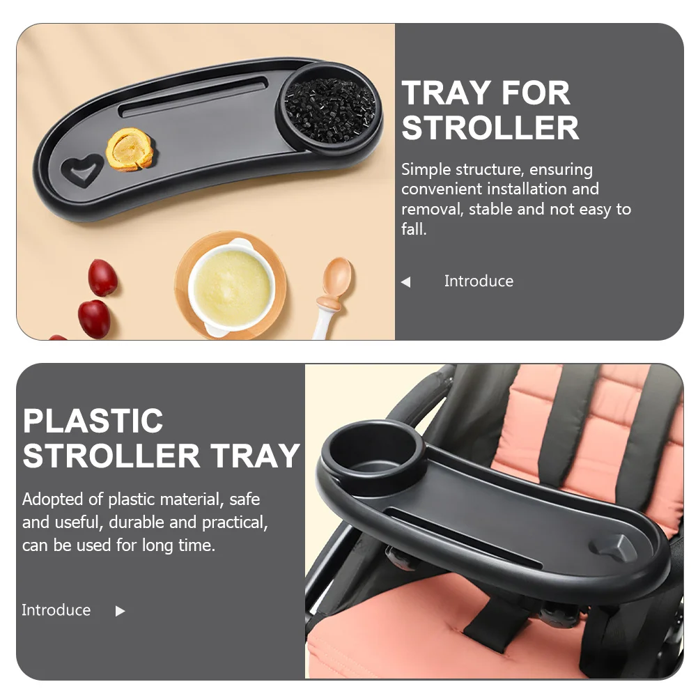 

Universal Stroller Tray Removable Snack Holder Simple Install Pram Pushchair Convenient Baby Eat Longtime Durable Practical