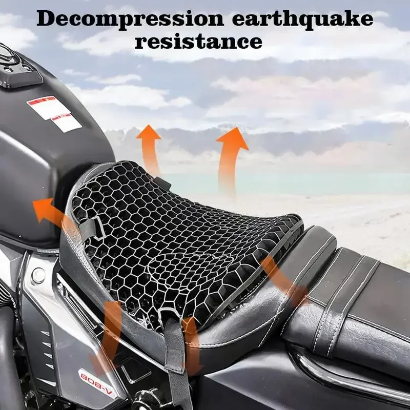 Motorcycle air cushion seat  motorcycle seat gel pad Cushion 3D Comfort bike Decompression Cover Shock Absorbing Relief Cushions