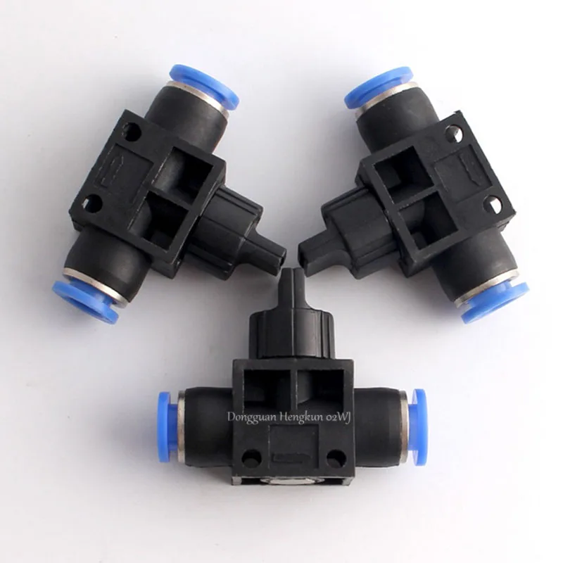 Válvula de plástico de inserción rápida, componente neumático, conector rápido, Hvff-6/8/10/12, Hvff