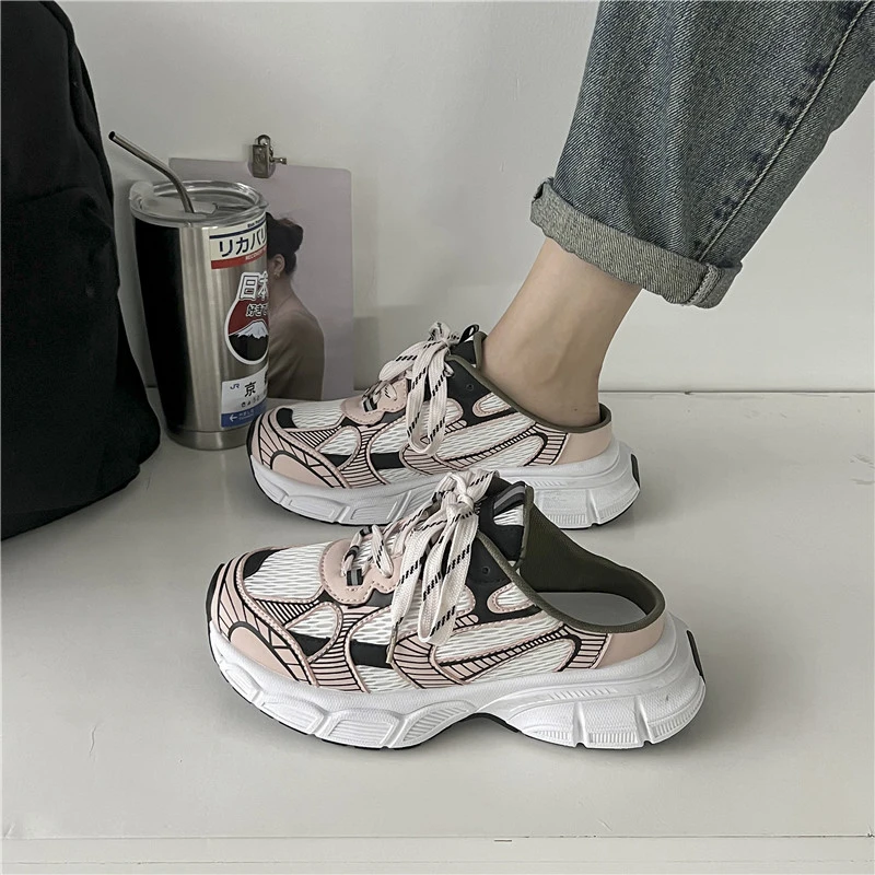 Nowe damskie klapki Mueller sandały Baotou buty letnie grube podeszwy modne skórzane buty sportowe Instagram Pop damskie 41 Sneaker