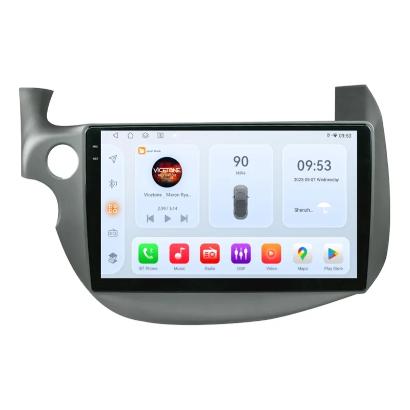OSSURET Schnelle Lieferung 10,1 Zoll Android 15 Autoradio für Honda FIT/JAZZ Linkslenker 2007-2014 mit Qualcomm Snapdragon 6115 Octa Core GPS-Navigation Bluetooth SWC Wireless Carplay Android Auto