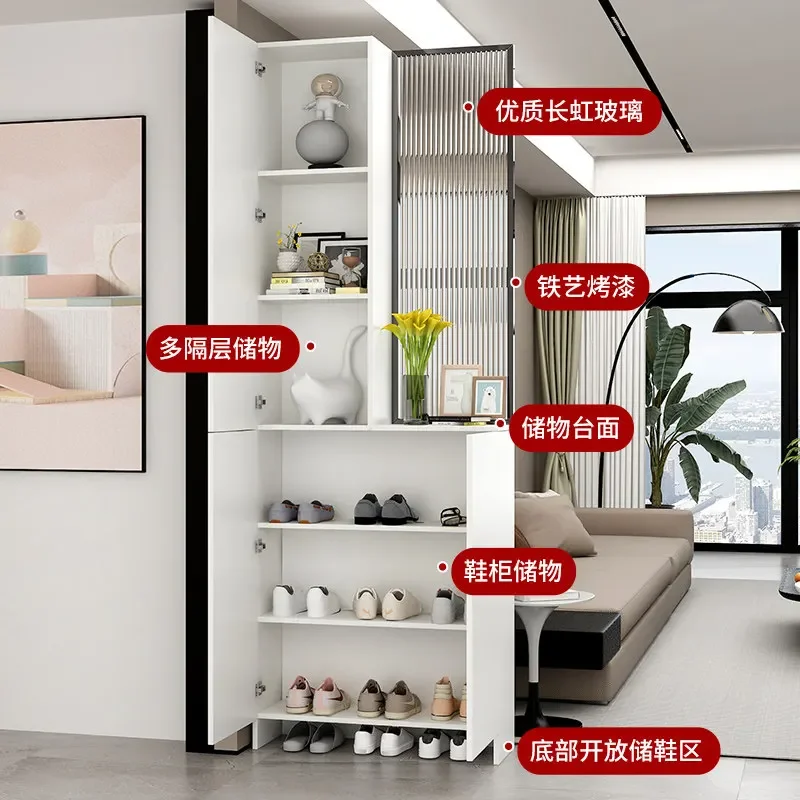 Home living room screen Changhong glass simple modern door-to-door partition cabinet shoe cabinet entrance cabinet integrated pa