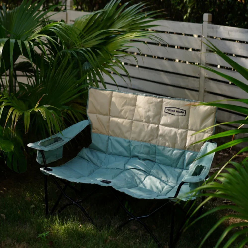 

Double Low Seat Folding Chair, Laminated Chair, Suitable for Double Lounge, Folding Portable Double Chair, Can Be Used for Outdoor Use