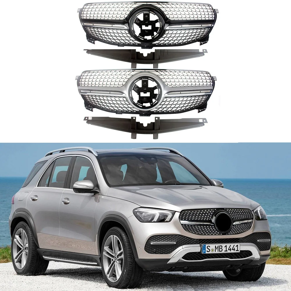 

Front Bumper Racing Grill Billet Grille Cover For Mercedes-Benz W167 GLE-Class 2020 2021 General Diamond