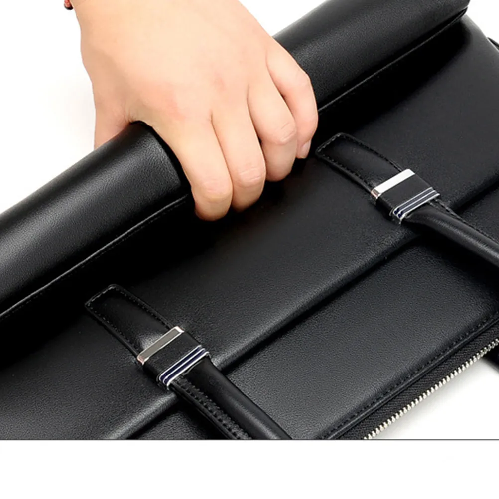 1Pcs Cow Briefcase Black Lightweight Waterproof Business Laptop Bag Casual Messenger Bag for Men Cow Briefcase