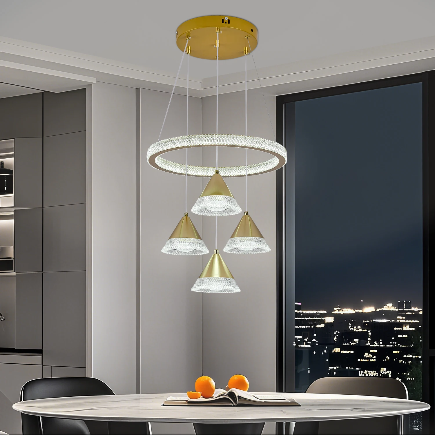 Led ثريا تركب بالسقف غرفة المعيشة غرفة نوم الذهب الأسود ضوء السقف الديكور المنزل الحديثة الفاخرة مصباح معلق تركيبة إضاءة #2