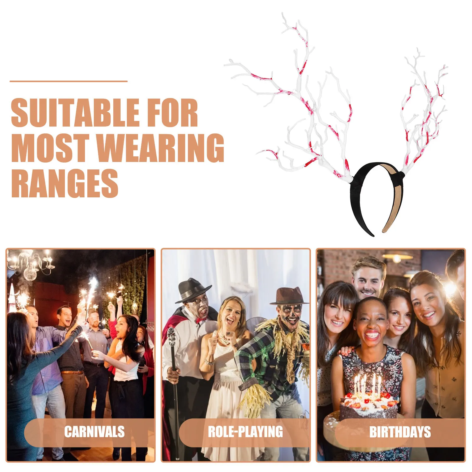 

1 Piece Branch Antler Headband for Women Festival Hair Bands Cosplay Party Headdress Holiday Hair Decoration Xmas Carnival Night