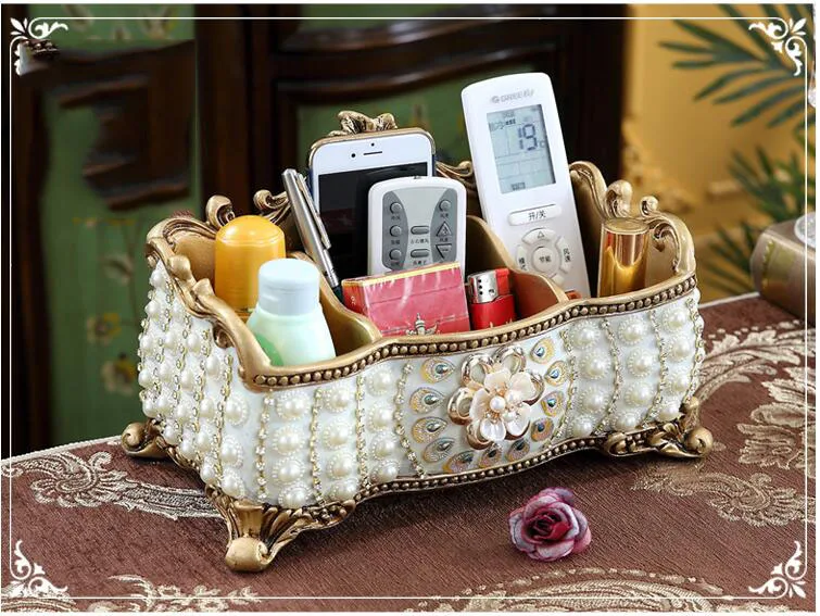 European Resin Storage Tissue Box Ornaments Household Fruit Plate Figurines Crafts Home Livingroom Napkin Drawer Decoration