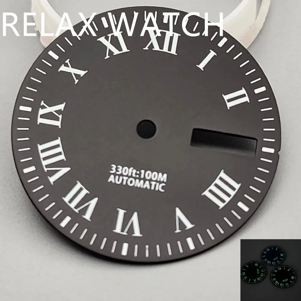 29mm Luminous Display Dial Fits 3 O'Clock 3.8 Crown Nh35 Nh36 Automatic Movement