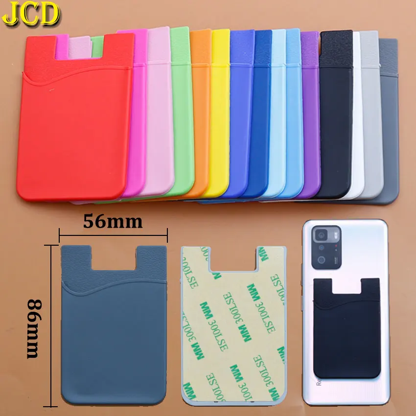 JCD Single Pocket Elastic Stretch Silicone Cell Phone ID Credit Card Holder Sticker Universal Wallet Case Card Holder 86x56mm