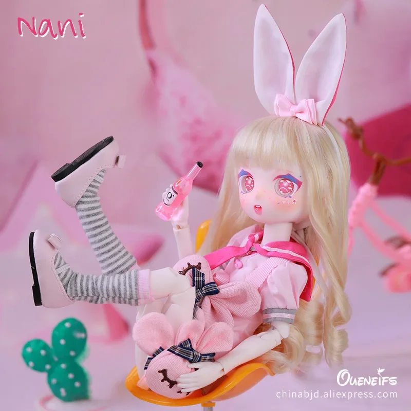 

Shuga Fairy 1/6 BJD Doll Nani Resin Wear Rabbit Ears on Head Easter Gifts Surprise Gift for Children Anime Figure Dolls