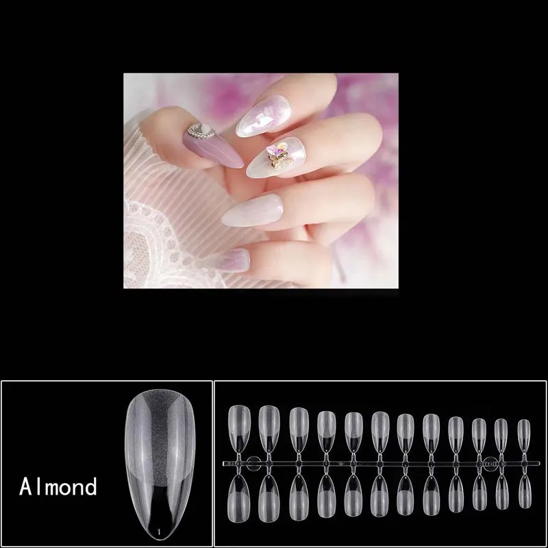 120Pcs Nail Tips Extension System Sculpted Full Cover Soft Gel XS Short Fake Nail French ballerine capsule Press On Tips